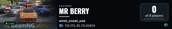 MR BERRY live status badge