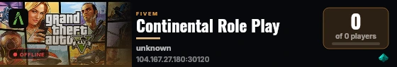 Continental Role Play live status badge