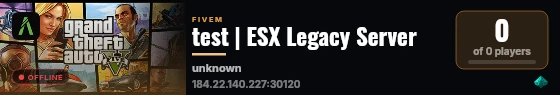 test | ESX Legacy Server live status badge