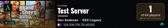 Test Server live status badge