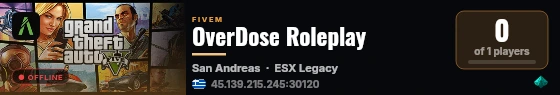 OverDose Roleplay live status badge