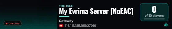 My Evrima Server [NoEAC] live status badge