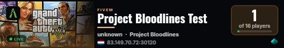 Project Bloodlines Test live status badge