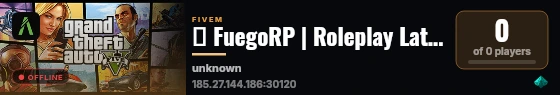 🔥 FuegoRP | Roleplay Latino 🇩🇴 live status badge