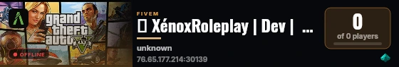 🚀 XénoxRoleplay | Dev |  braquage 🌀 live status badge