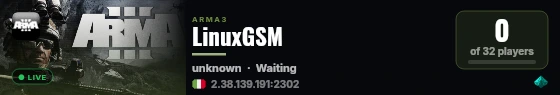 LinuxGSM live status badge