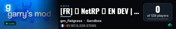[FR] 🌏 NetRP ► EN DEV | Exclusivité | Un nouveau monde vo live status badge