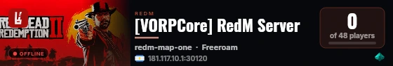 [VORPCore] RedM Server live status badge