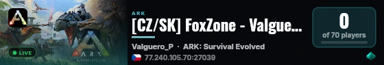 [CZ/SK] FoxZone - Valguero PvE vanilla - (v361.7) live status badge