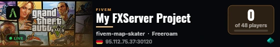 FXServer, but unconfigured live status badge