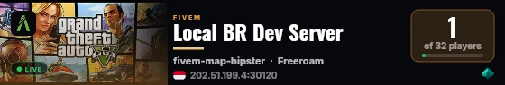 Local BR Dev Server live status badge