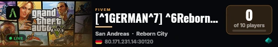 [^1GERMAN^7] ^6Reborn-City^7 V4 | Keine Allowlist live status badge