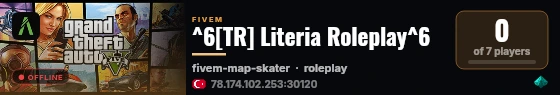 ^6[TR] Literia Roleplay^6 live status badge