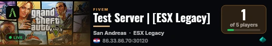 Test Server | [ESX Legacy] live status badge