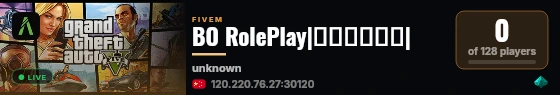 BO RolePlay|真实都市生活|  live status badge