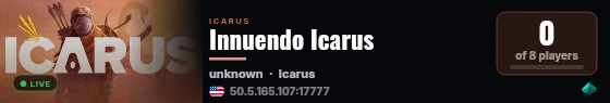 Innuendo Icarus live status badge