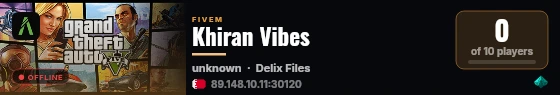 Khiran Vibes live status badge