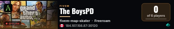 The BoysPD live status badge