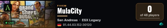 MulaCity live status badge