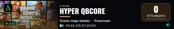HYPER QBCORE live status badge
