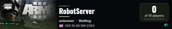 RobotServer live status badge