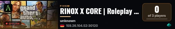 RINOX X CORE | Roleplay mit Anspruch live status badge