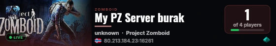 My PZ Server burak live status badge