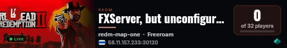 FXServer, but unconfigured live status badge
