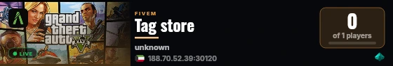 Tag store live status badge
