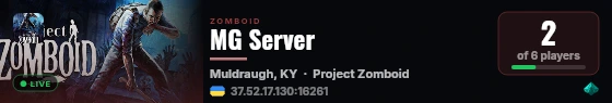 MG Server live status badge