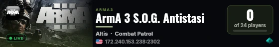 ArmA 3 S.O.G. Antistasi live status badge