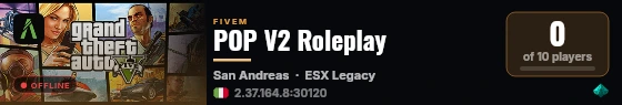 POP V2 Roleplay  live status badge