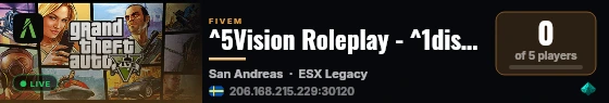 ^5Vision Roleplay - ^1discord.gg/Vision live status badge