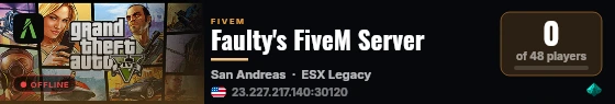 Faulty's FiveM Server live status badge
