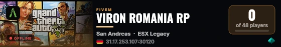 VIRON ROMANIA RP live status badge