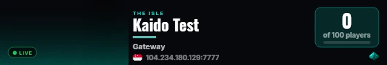 Kaido Test live status badge