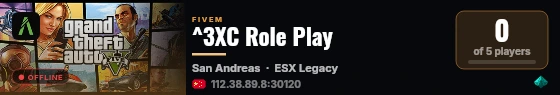 ^3XC Role Play live status badge