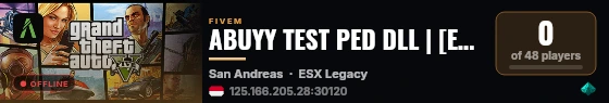 ABUYY TEST PED DLL | [ESX Legacy] live status badge