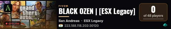 BLACK OZEN | [ESX Legacy] live status badge
