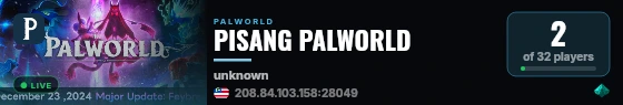 PISANG PALWORLD live status badge