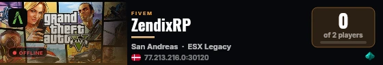 ZendixRP live status badge