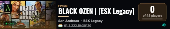 BLACK OZEN | [ESX Legacy] live status badge