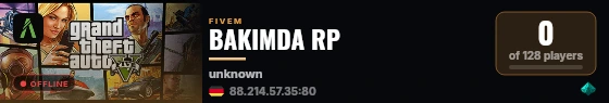 BAKIMDA RP live status badge