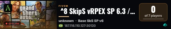  ^8 SkipS vRPEX SP 6.3 / discord.gg/ZzjSfmdaVG live status badge