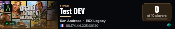 Test DEV live status badge