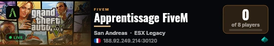 Apprentissage FiveM live status badge