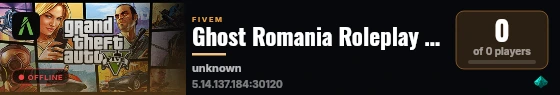 Ghost Romania Roleplay | Identitate. Oras. Poveste. live status badge