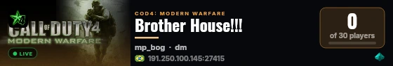 Brother House!!! live status badge