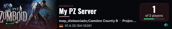 My PZ Server live status badge