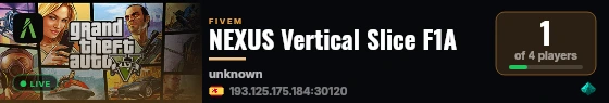 NEXUS Vertical Slice F1A live status badge